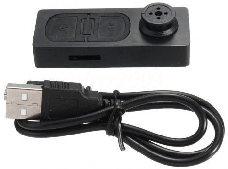Camera Wired HD Audio and Video Recorder 720p Mini Secret Cam in Button Shape DVR action camera. 