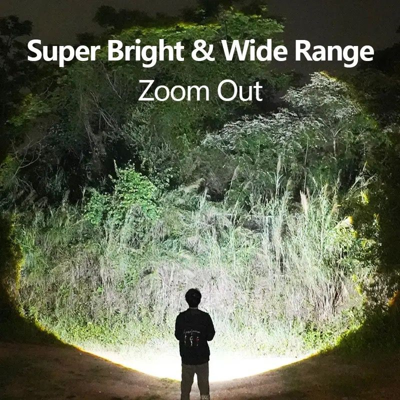 Smiling Shark G1 Flashlight, 2025 Newest High-Brightness LED Handy Light, 3 Modes Dimming, Zoom Adjustment, 600 Lumens, Flashlight, Bright, IPX7 Waterproof, Type-C Rechargeable, Lightweight, Compact. 