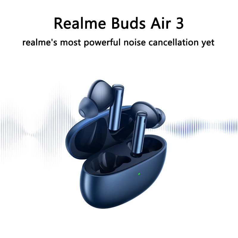 Global Version realme buds air 3 Bluetooth 5.2 long battery life Earphone 42dB Active Noice Cancelling Headphone IPX5 Waterproof. 