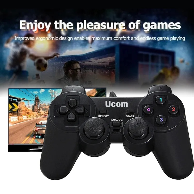 UCOM PC Dual Vibration Wired Game Controller Gaming Joypad Joystick USB Gamepad Joystick Gamepad Joypad For Win7/ XP For PC Laptop Vibration Gamepads. 