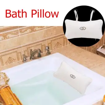 Sweet Home Inflatable White Square Suction Cups Bathtub Pillow