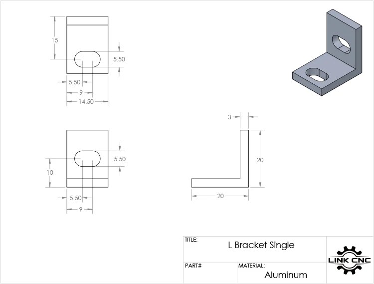 LINK C 3d printer Openbuilds L type bracket angle aluminum frame single hole double triple. 