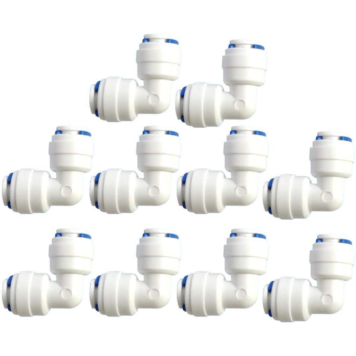 10 Piece 1/4 "Inch Quick Connect L Elbow Pipe Connection Quick Connect Water Filter Pipe Connector Fitting (1/4" Tube Elbow (L-type)