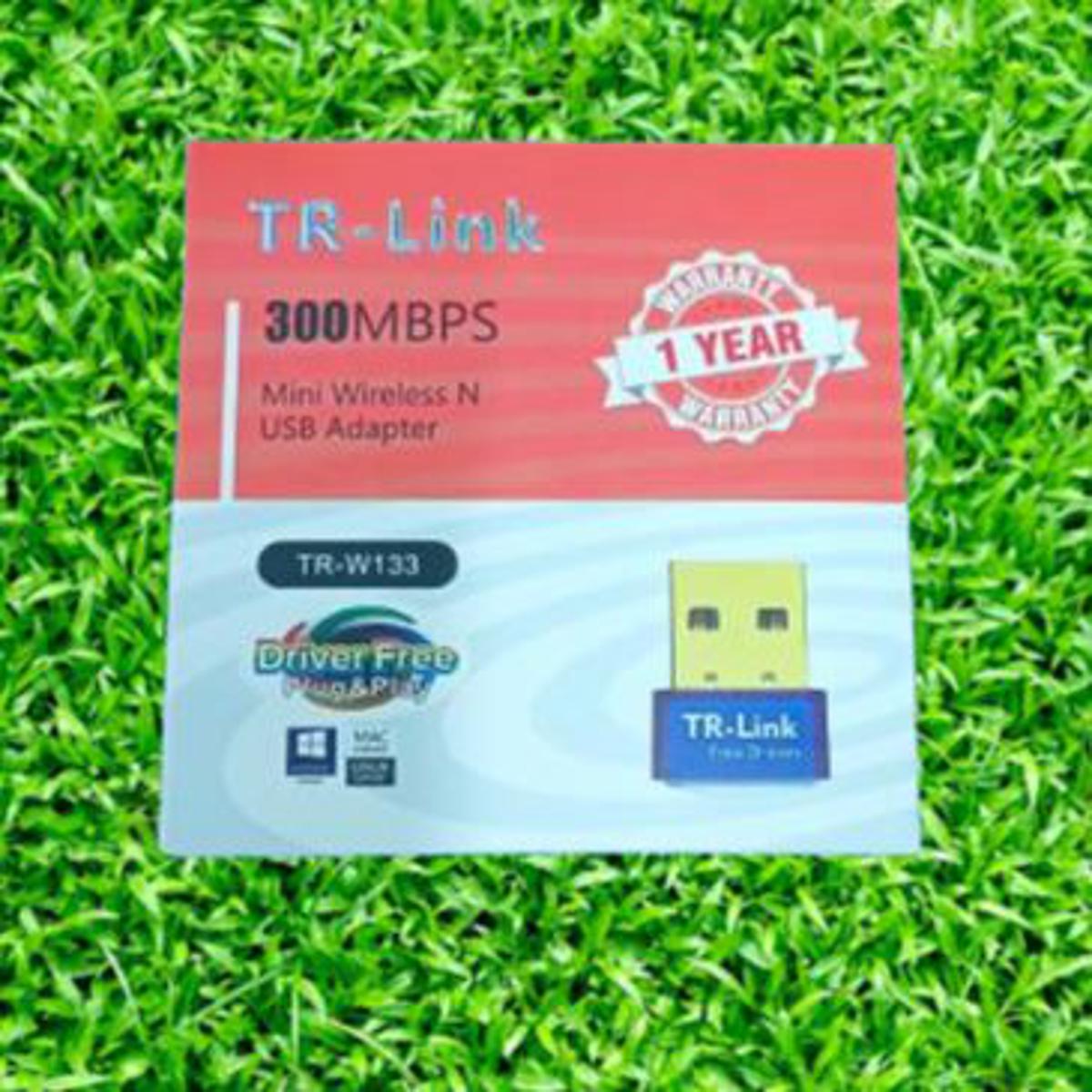 TR - Link 300 MBPS Mini Wireless N USB Adapter - Driver Free for Laptop & Desktop computer- 1 year warranty