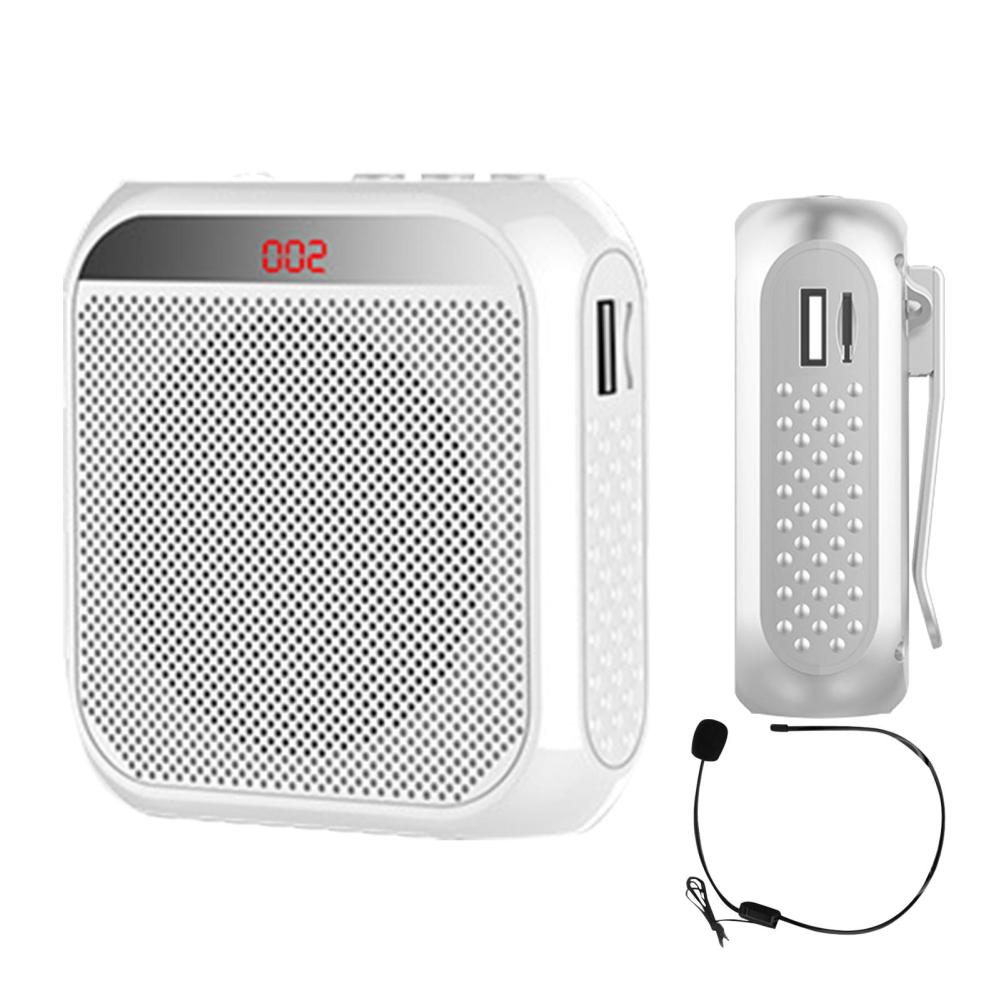 Voice Amplifier With Wired Microphone Headset Portable Rechargeable 2200mA Amplifier Teacher Training Meeting Headset Recorder. 