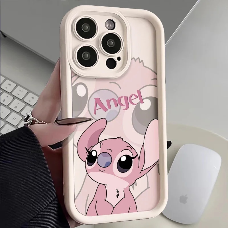 Stitch The Baby Disney Cover For iPhone 15 14 13 12 11 Pro Max XS XR X 8 7 Plus Cartoon Cute Stitch Couple Phone Case
