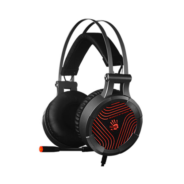 A4tech Bloody G530 Virtual 7.1 Surround Sound Gaming Headset - Omni-Directional Noise-Canceling Mic - Auto-Adjusting Headband - Dazzling Red Light. 