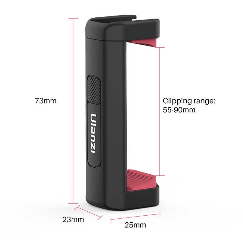 Ulanzi ST-19 Portable Phone Mount Phone Holder Clamp Clip With Cold Shoe 1/4'' Tripod Mount Mic Fill Light Vlog Accessories. 