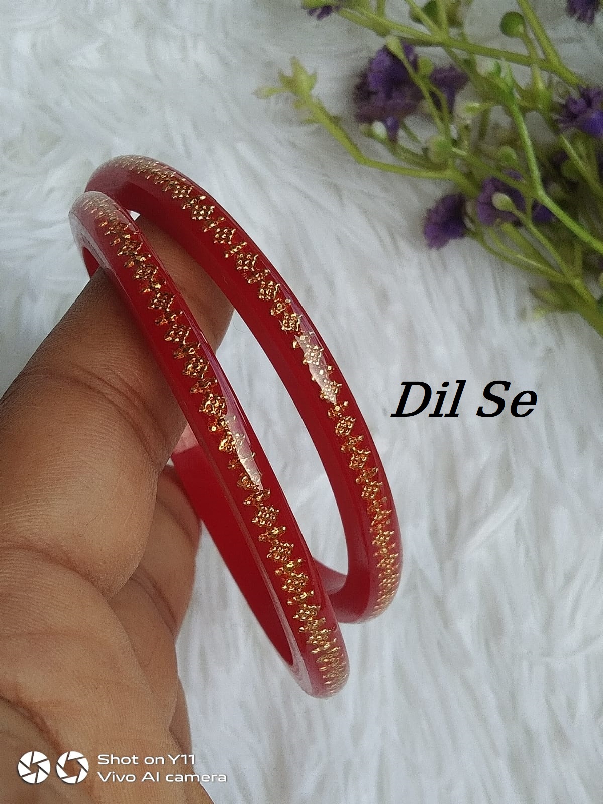 Exclusive Transparent Printed Red Bangles churi-bracelate - 2pcs. It's For Smart Women & Girls, For Party. 