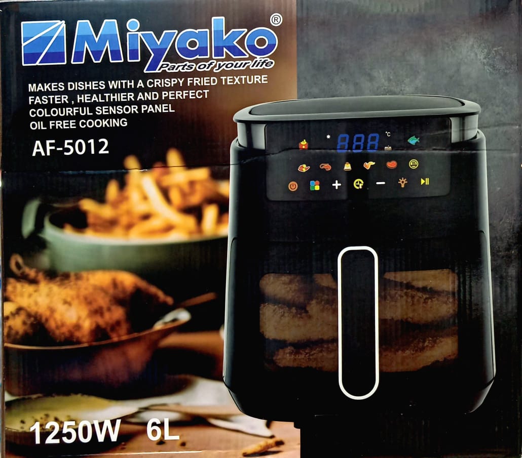 Miyako Air Fryer | 6 liter AF-5012 Auto cut off /resume when reach/ below preset temperature