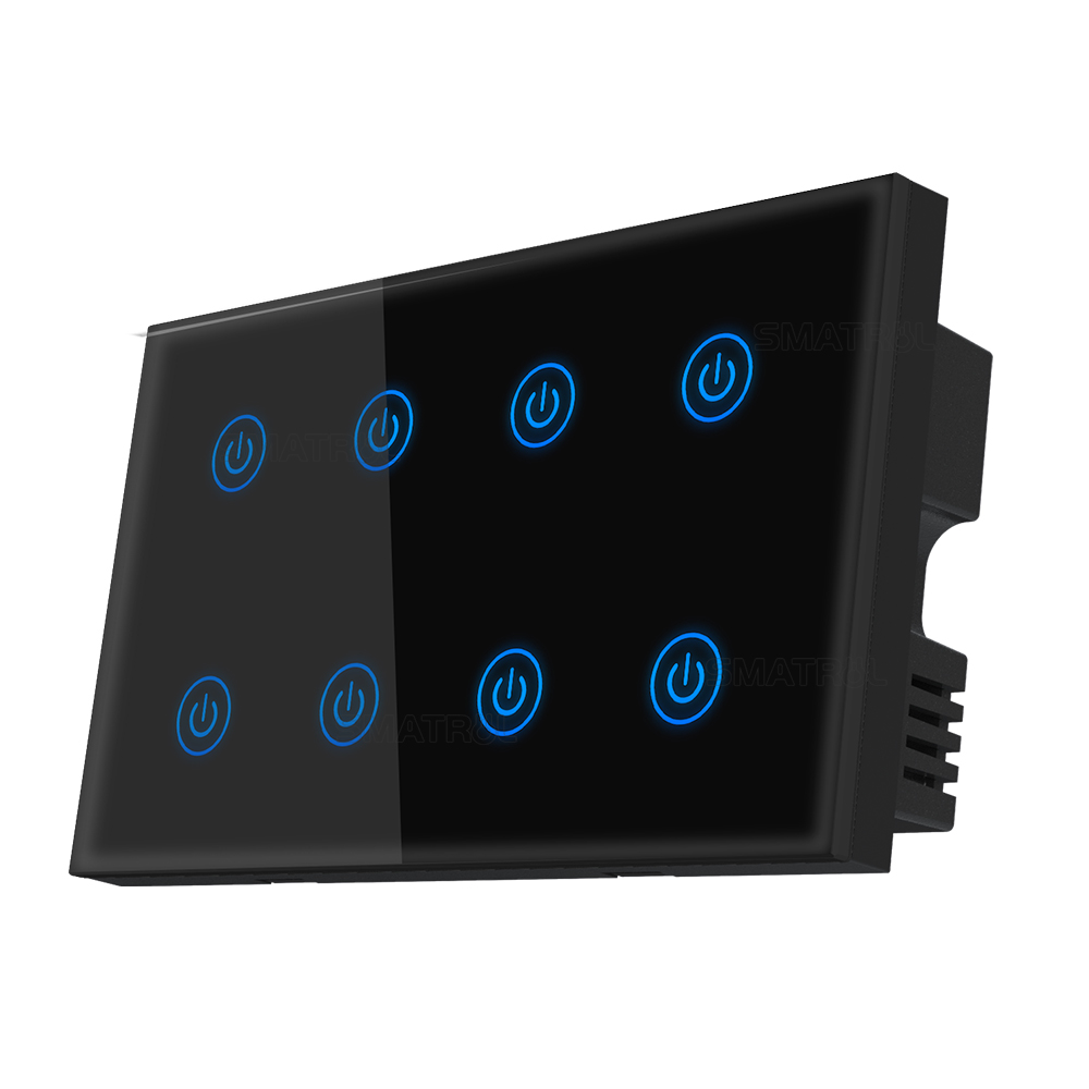ROVF Tuya Wifi Smart Light Switch 8 Gang Wall Switches Power Monitor