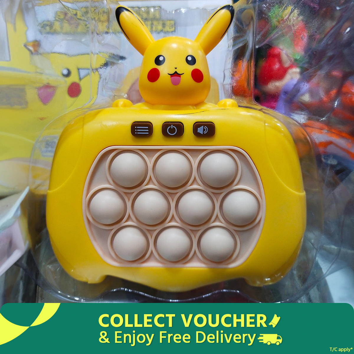 Pikachu Pop Push it Game Controller Sensory Fidget Electronic Speed Push Pokemon toy game. 