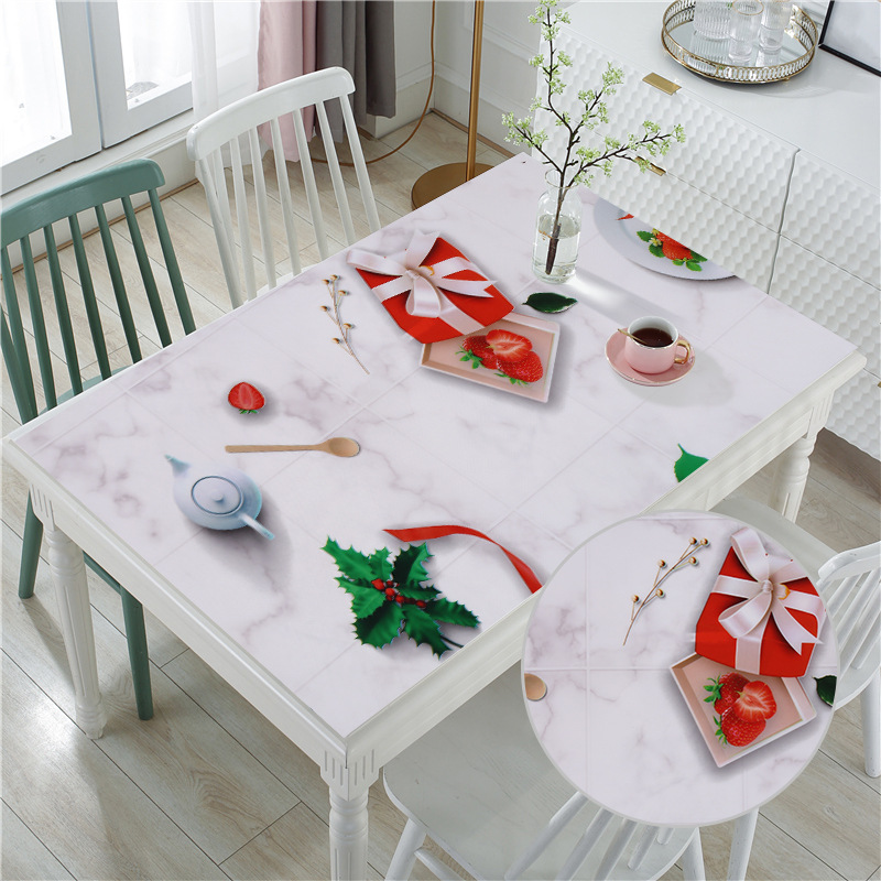 Flooring, leather, tablecloth, thickened, PVC, plastic, kang, leather, tablecloth, rectangular dining table, coffee table mat, square, water, L span. 