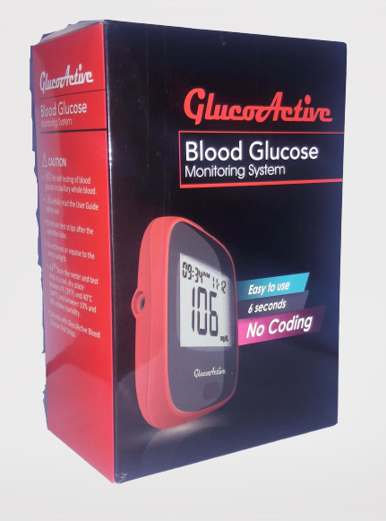 GlucoActive Blood Glucose Test Monitoring System with Free 50 pcs Strips. 