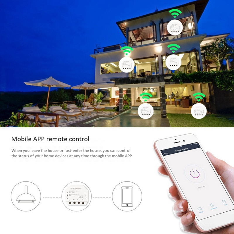 Smart WiFi Light LED Dimmer for Switch Smart Life/Tuya APP Remote Control 1 Way Switch,Works for Alexa or Google Home. 