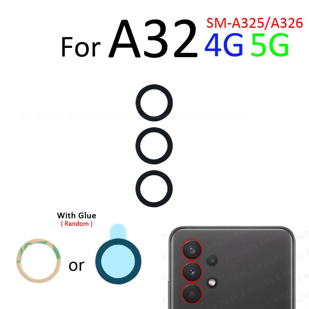 Back Camera Lens Rear Glass With Adhesive Sticker Glue Parts for Samsung Galaxy A02 A12 A22 A32 A42 A52 A72 A33 A53 A73 5G 4G. 