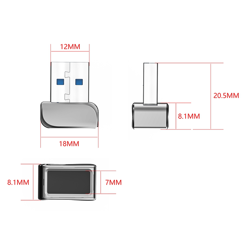 USB Fingerprint Reader Module for Windows 7 10 11 Hello Biometric Scanner Padlock for Laptops PC Fingerprint Unlock. 