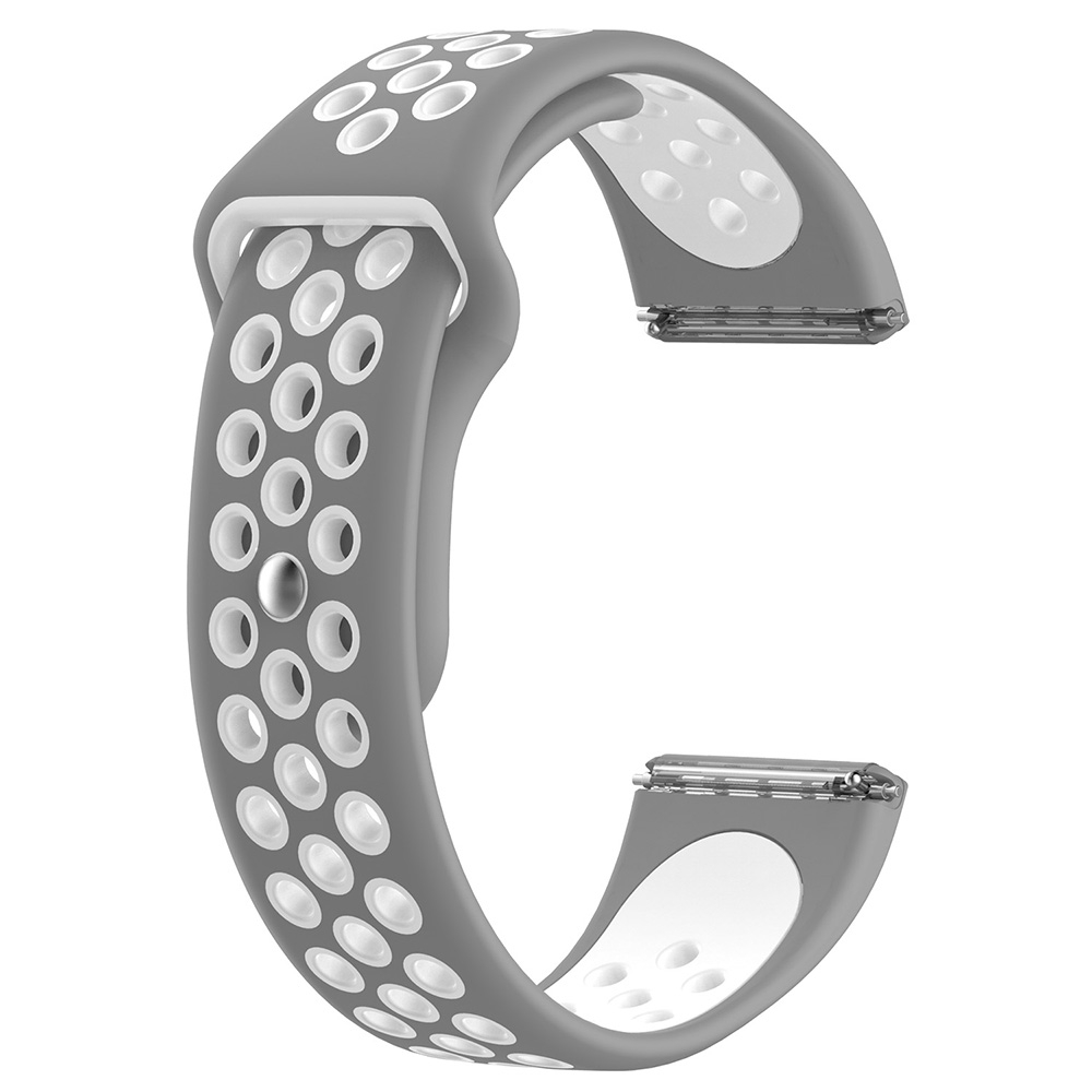 (New)For Fitbit Versa Two-tone Silicone Watch Band(Orange + Grey)