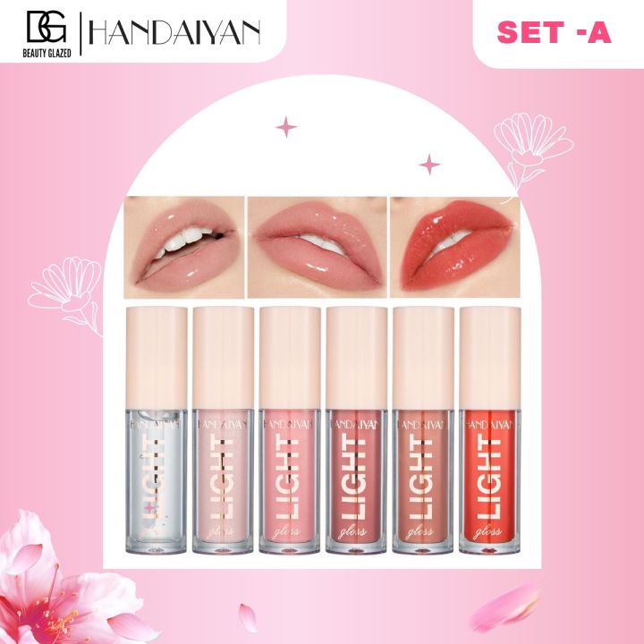 HANDAIYAN 6 Colors Light Lip Gloss Set Box Set-A. 