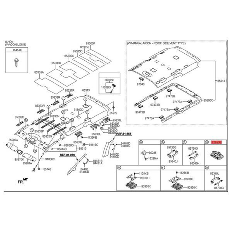 Roof Reading Lights ASSY Console Lamp For i800 H1 Starex. 