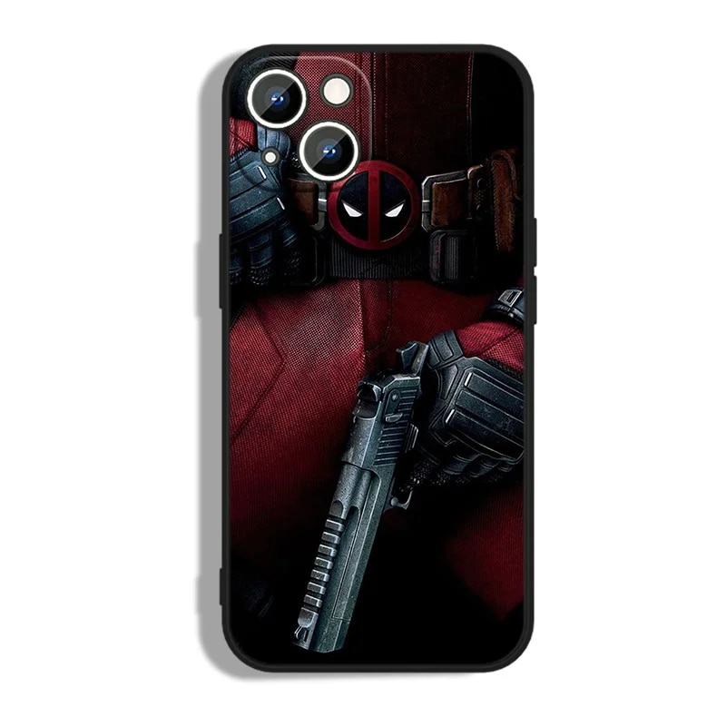 Marvel Deadpool Phone Case For Apple iPhone 14 13 12 11 Pro Max mini XS XR X 8 7 6S 6 Plus Black Soft Funda Back Coque Cover. 