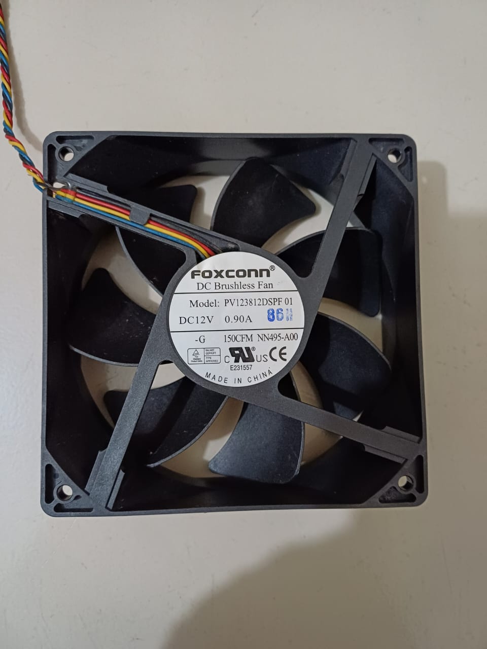 DC Brushless Hi Speed Cooling Fan FOXCONN PV123812DSPF 01 12V 0.90A 5’*5’ inch 15000 RPM Air Compatible devices Server 4-wire interface. 
