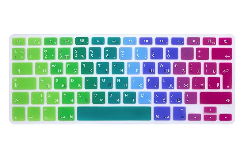 【Daily Necessities For Anyone Store】EU/UK Russian Gradient Colors Keyboard Cover Stickers Protector for MacBook A1278 A1425 A1466 A1398 A1286. 