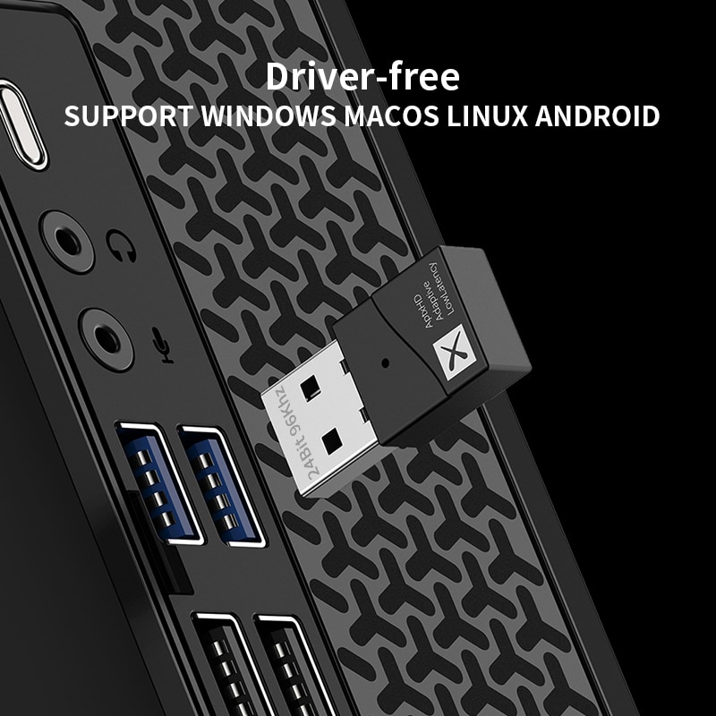 USB Bluetooth 5.2 Adapter Audio Transmitter Qualcomm QCC3040 24Bit aptX Adaptive LL HD Multipoint Wireless Adapter Low Latency. 