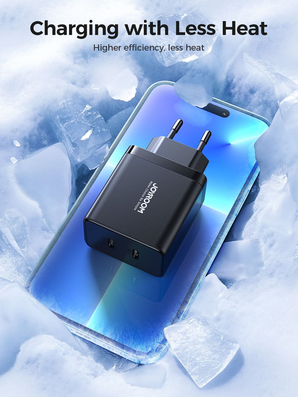 Joyroom JR-TCF09 40W 2C Fast Charger EU Plug-Black. 