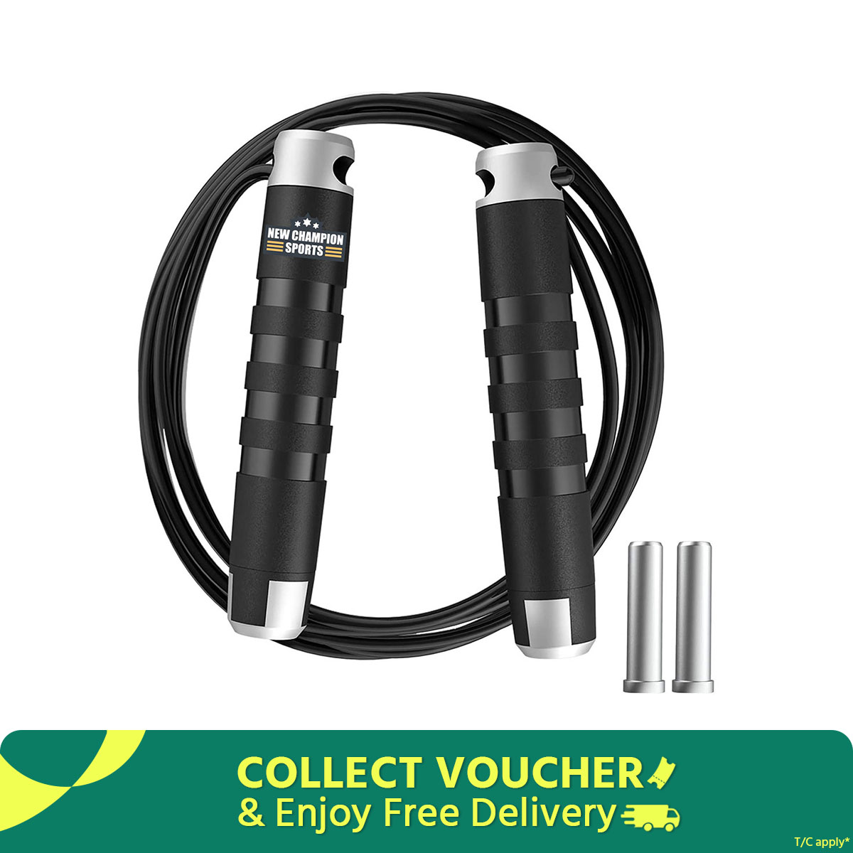 Weighted Jump Rope for Working Out Speed Jump Rope for Exercise Fitness Adjustable Skipping Rope for Women Men Kids - Black