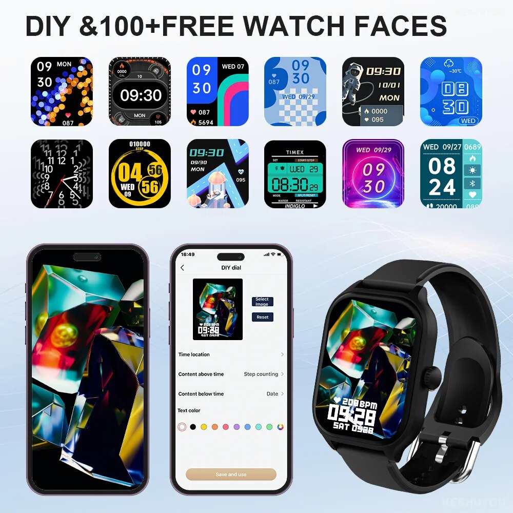 H9 New Smart Watch 2.01 Inch HD Display Answer Make Call Message Preview Sport Modes DIY Dial Weather Forecast For Men Women. 