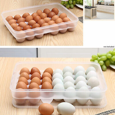 Egg Storage Box, Portable Refrigerator Eggs Box, Transparent Egg Box, Plastic Egg Case, Non Slip Eggs Container, Fresh-Keeping Eggs Rack, for Storage Carrying Packing Eggs 34 Grid. 