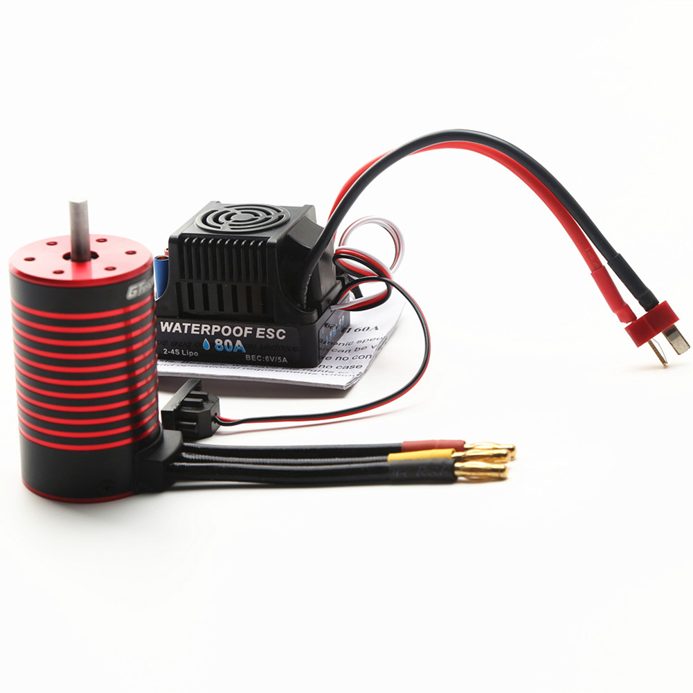 GC 3660 Brushless Motor 2600kv/3100kv/3800kv/4200kv With 80a Brushless Esc Compatible For Traxxas Wltoys Rc Car 1/8/1/10 Tamiya. 