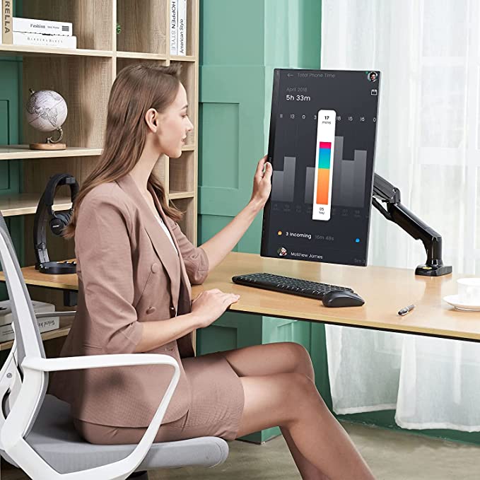 NB F80 North Bayou Monitor Desk Mount Stand Full Motion Swivel Monitor Arm with Gas Spring for 17-30'' Computer Monitors (Within 4.4lbs to 19.8lbs). 