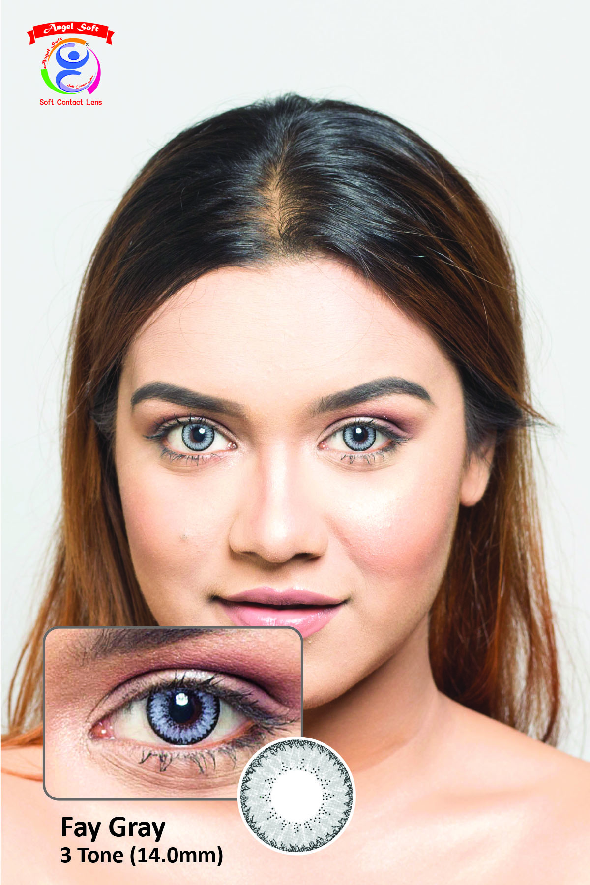 Angel Soft Fay Gray power Contact Lens Angel Soft Color Contact Lenses (-0.50 to -10.00) & Kit Box from protected view for everyday wear with stylish contact lenses #FayGray