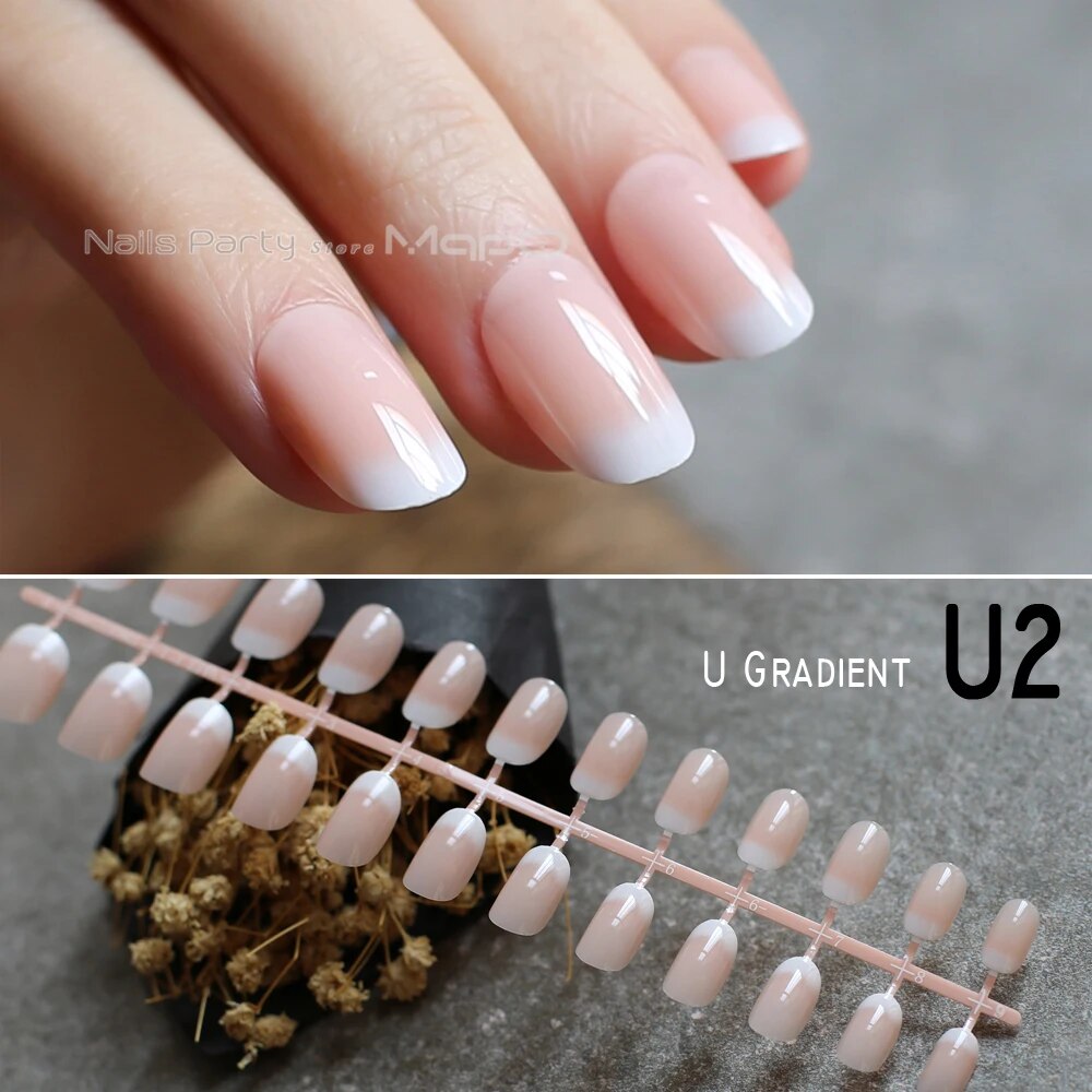 Oval nails Red and black Ombre Gothic Medium shape Vampire color Glossy Press on nails. 