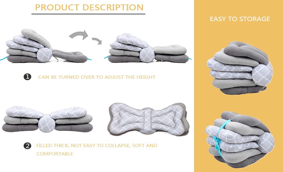 KAKIBLIN Elevate Adjustable Nursing Pillow, Baby Breastfeeding Pillow Infant Feeding Support Pillow for 0-12 Months Baby. 