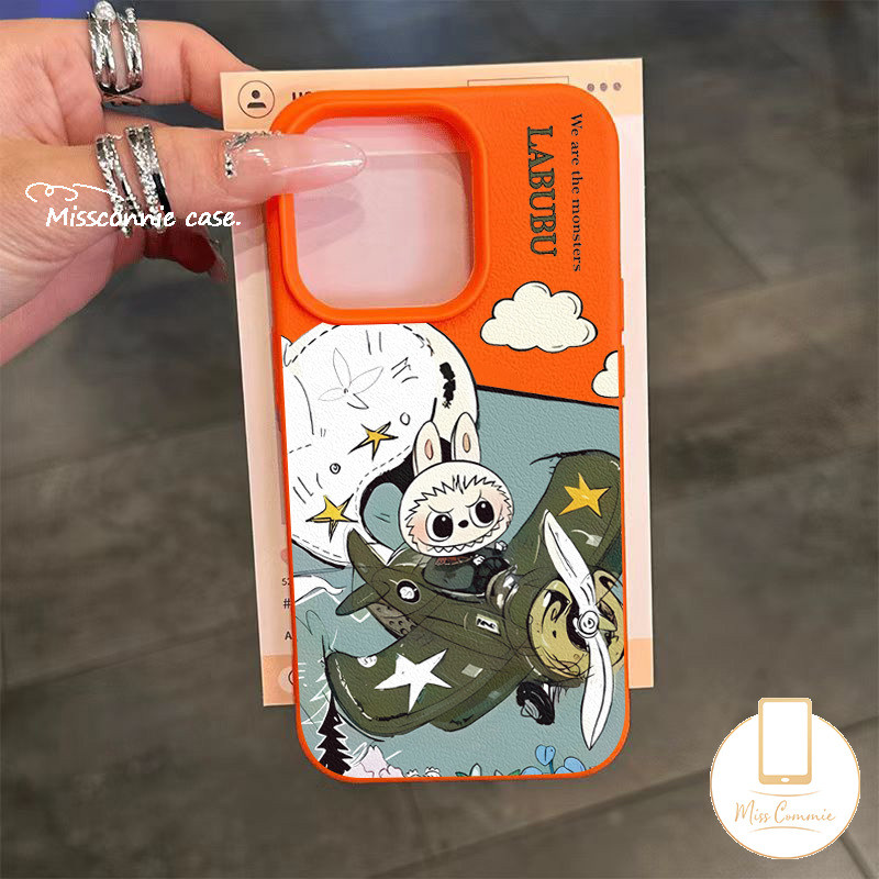 Trendy Brand Pop Mart Funny Labubu Aircraft Candy Color Case Compatible for IPhone 11 15 16 14 13 12 Pro Max X XR 15 14 16 Plus XS Max Luxury Soft Cover. 