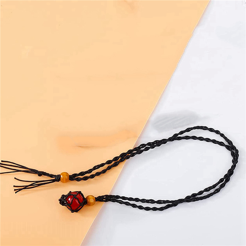 TWEXQNY 3X Necklace Cord Empty Stone Holder, Necklace Cord for Crystals, Pendant Stone Holder Adjustable Necklace Holder Pendant