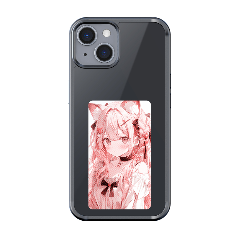 New-tech NFC Function Phone Case For iphone 15 14 13 Pro Max DIY Cases E ink Screen Phone Cover Cartoon Girl Fundas Battery Free. 
