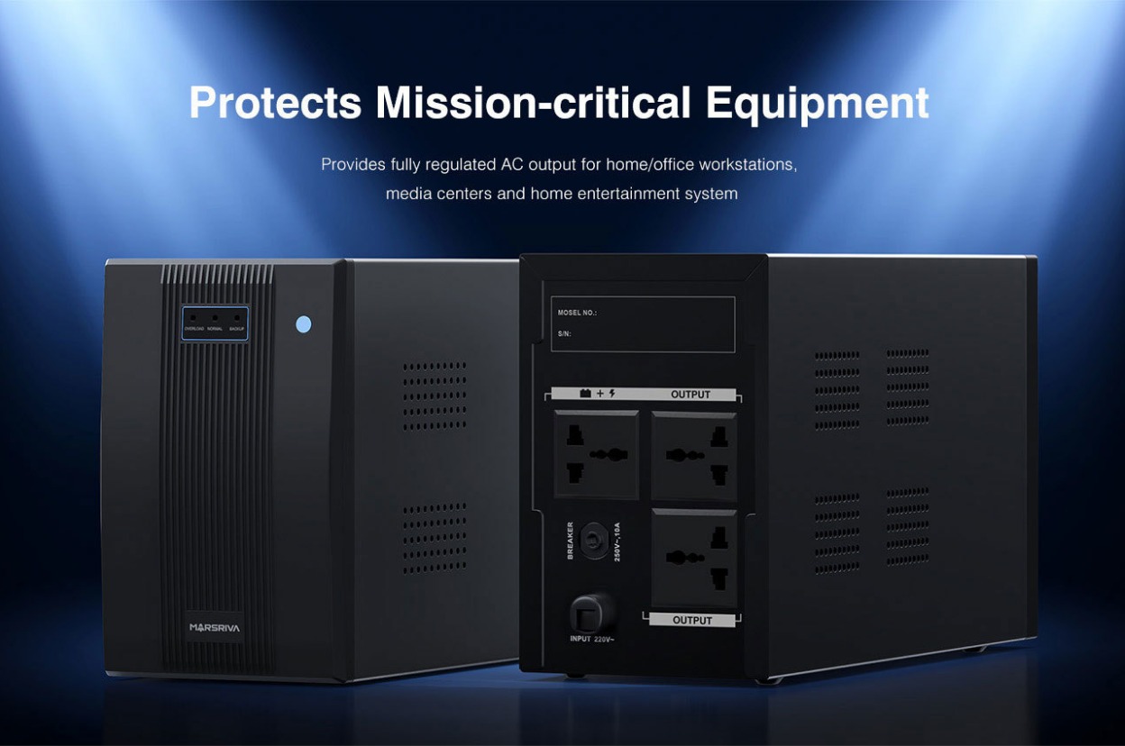 Marsriva MR-UF750 750VA / 375W Smart Line-Interactive UPS. 
