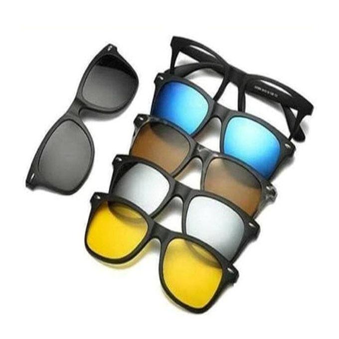 6 In 1 Magic Vision Magnet Sunglass - Multi-color. 