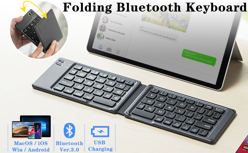 B68 Folding Bluetooth keyboard Rechargeable For Mobile And PC. 