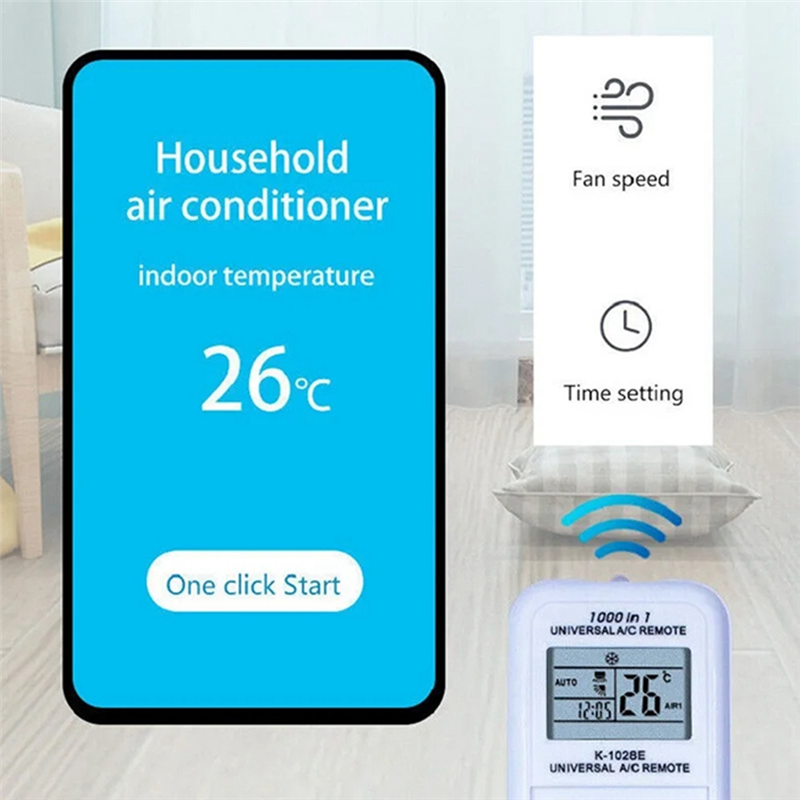 K1028E 1000 in 1 Universal Remote Control LCD Controller for Air Conditioner Low Power Consumption Remote Controller. 