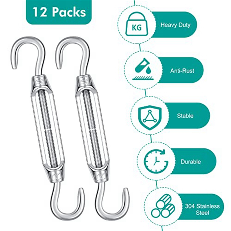 Turnbuckle Hooks 16-Pack 304 Stainless Steel Turnbuckles - M4/M5 - View #2