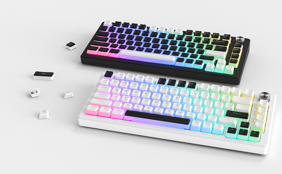 XVX Transparent Keycap White/Black Pudding Keycaps for Mechanical Keyboard PBT OEM Key Caps DIY Keycaps Switch Gaming 165-key. 