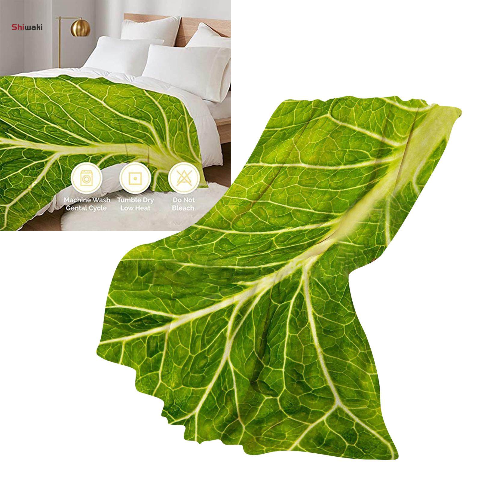 Lettuce Leaf Flannel Fleece Blanket Microfiber Lightweight Throw for Soft 100x150cm. 
