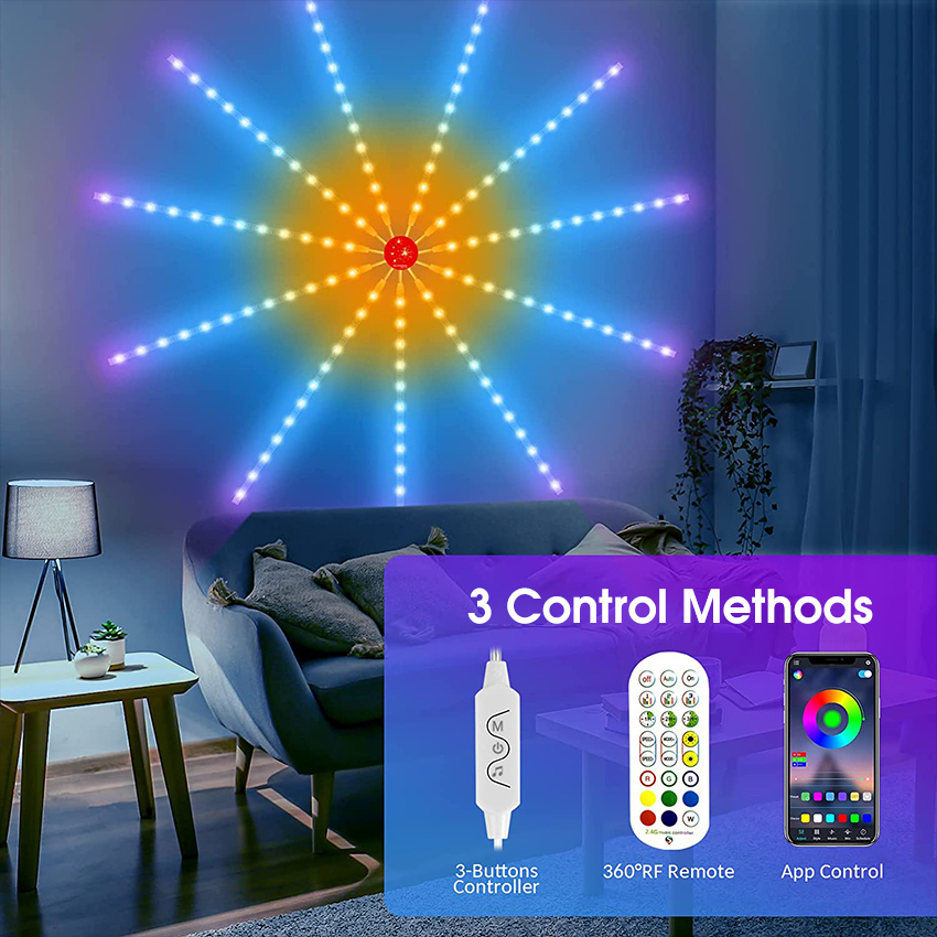 110/195 LED Strip Lights Dream Color La-mp Christmas Lights 5050 RGB Strip Lights Smart Flexible LED Fi-rework Lights Music Sound Sync Lights with APP Remote Control DC 5V. 