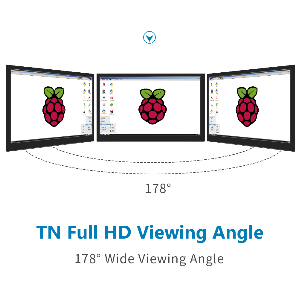IPS 7Inch Screen HDMI NONTouch Module 1024 x 600 for Raspberry Pi 3 Pi4 PC monitor orange pi Case screen with Portable. 