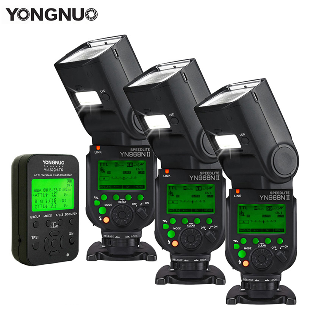 Yongnuo YN968N II YN968EX-RT TLL HSS Speedlite w/ LED Light +Trigger Transmitter 2.4G Wireless DSLR Flash for Canon Nikon Camera